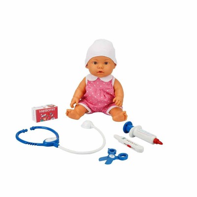 30111 Bebelou Doktor Zamanı Sesli Bebek Seti 35 Cm -sunman