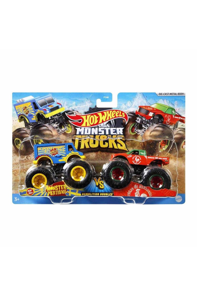 Fyj64 Hot Wheels Monster Trucks Güçlü ikili 1:64 Arabalar