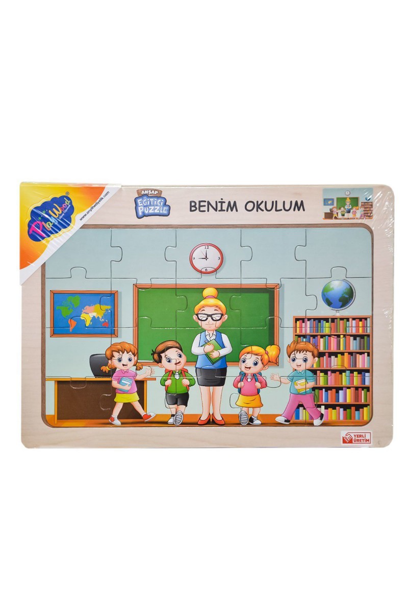 Ony-101-102-103 Ahşap Eğitici Puzzle Benim Okulum -onyıl