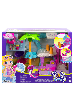 Hhj05 Polly Pocket Flamingo Araba Su Eğlencesi Seti