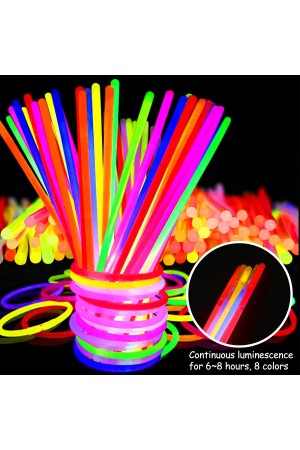 Karanlıkta Yanan Parlayan Fosforlu Glow Stick Çubuk Bileklik 50 Adet