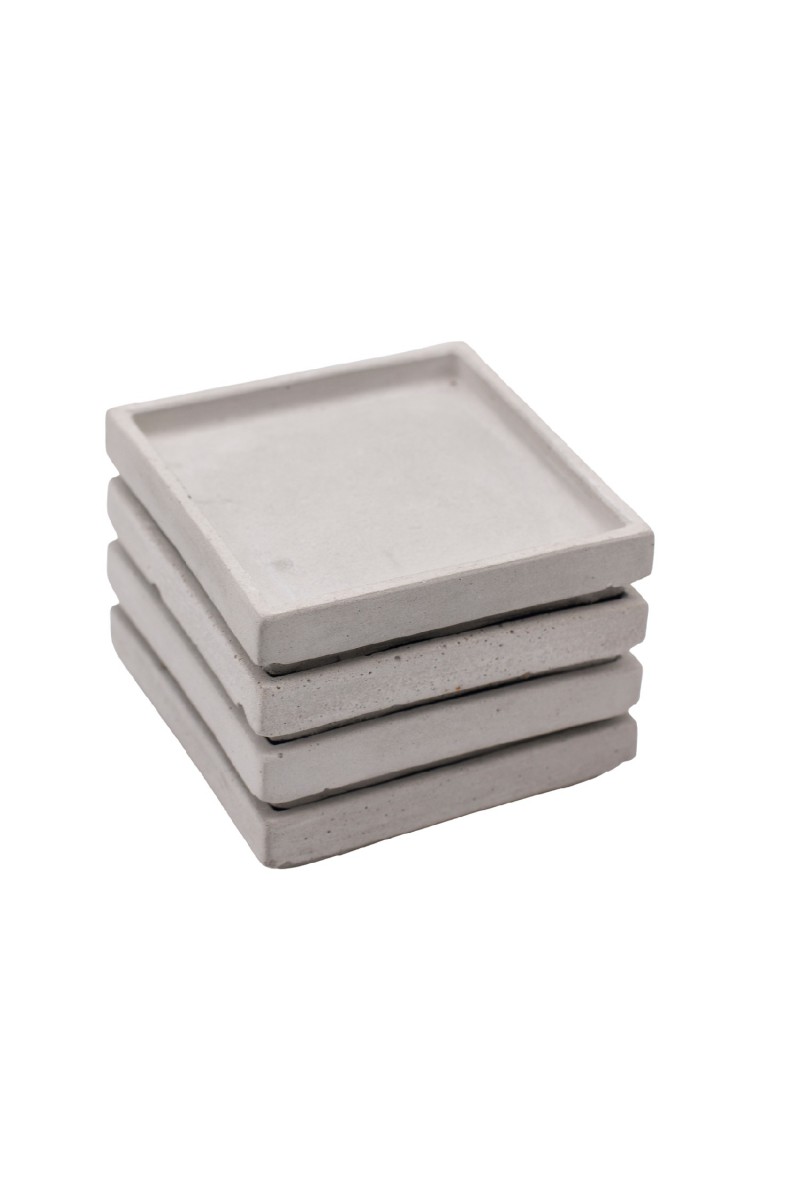 Kare Beton Bardak Altlığı 4lü Set